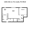 Floor plan: 1 Bed | 1 Bath | Renovated