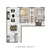 Floor plan: 2 Bedroom C