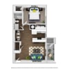 Floor plan: 1x1 Upgrade