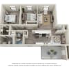 Floor plan: 2 bed / 2 bath