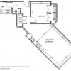 Floor plan: 1BR 1C