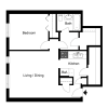 Floor plan: Large 1 Bedroom 1 Bath
