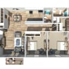Floor plan: 2 Bedroom 2 Bath