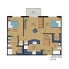 Floor plan: 2 BD/2BA Townscape-Laurelwood