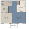 Floor plan: 1Bed/1Ba End Main Fl