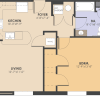 Floor plan: One bedroom / One bath