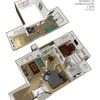Floor plan: 1BD, 1BTH E-L