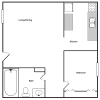Floor plan: 1 bedroom 1 bath