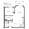Floor plan: 1 Bed 1 Bath