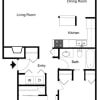 Floor plan: 2 Bedroom 1 Bath