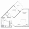 Floor plan: A07 - 1BR 1BA (714 SF)