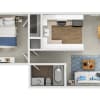 Floor plan: 1 BR 1 BA