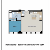 Floor plan: Hennepin (1 Bedroom C60)