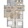Floor plan: B1-2BD/1BA
