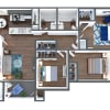 Floor plan: Three Bedroom