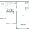 Floor plan: Two Bedroom One Bath (1100 SF)