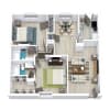 Floor plan: 2 Bed 2 Bath J 940