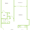 Floor plan: 1 x 1 M