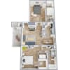 Floor plan: 2 Bed 2 Bath