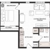 Floor plan: 1X1 B