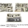 Floor plan: St Croix Townhome with Den & Tandem Garage