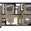 Floor plan: 1 Bed/2 Bath Den-25W