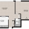 Floor plan: 1-BR/1BA