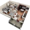 Floor plan: 2 BR Designer Overlook
