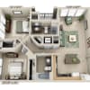 Floor plan: Two Bedroom (B2A)