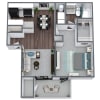 Floor plan: A2: 1 Bed 1 Bath