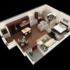 Floor plan: 1x1 A2