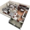 Floor plan: 2 BR Designer Overlook