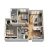Floor plan: 2BR/2BA - B2