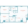 Floor plan: F9 | 2 Bed | 2 Bath