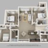 Floor plan: Three Bedroom Two Bath
