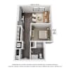 Floor plan: Studio | 591 sqft