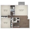 Floor plan: 2 Bedroom w WD