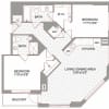Floor plan: 2x2 Furnished (30-day stay available)