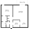 Floor plan: 1 BR 1 BA