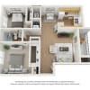 Floor plan: 2 Bedroom 1 Bathroom Partially Renovated
