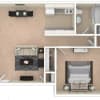 Floor plan: 1 Bedroom/1 Bathroom