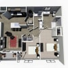 Floor plan: The Willow Grand 2 Bedroom 2 Bathroom