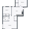 Floor plan: Two Bedroom One Bathroom