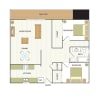 Floor plan: Two Bedroom One Bath