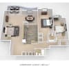 Floor plan: PCH 2 Bdrm -B