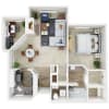 Floor plan: 1X1 B w/ Den