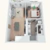 Floor plan: A1 655sf 1/1
