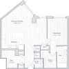 Floor plan: 1 Bed/1.5 Bath Den-D3