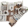 Floor plan: Two Bedroom with Den B2B