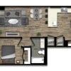 Floor plan: 1 Bed/1 Bath-24W